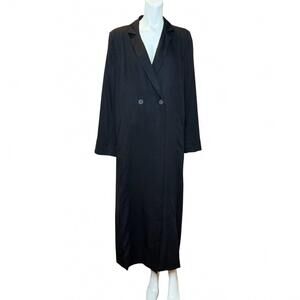 NEW GREY LAB women's double breasted long coat in black